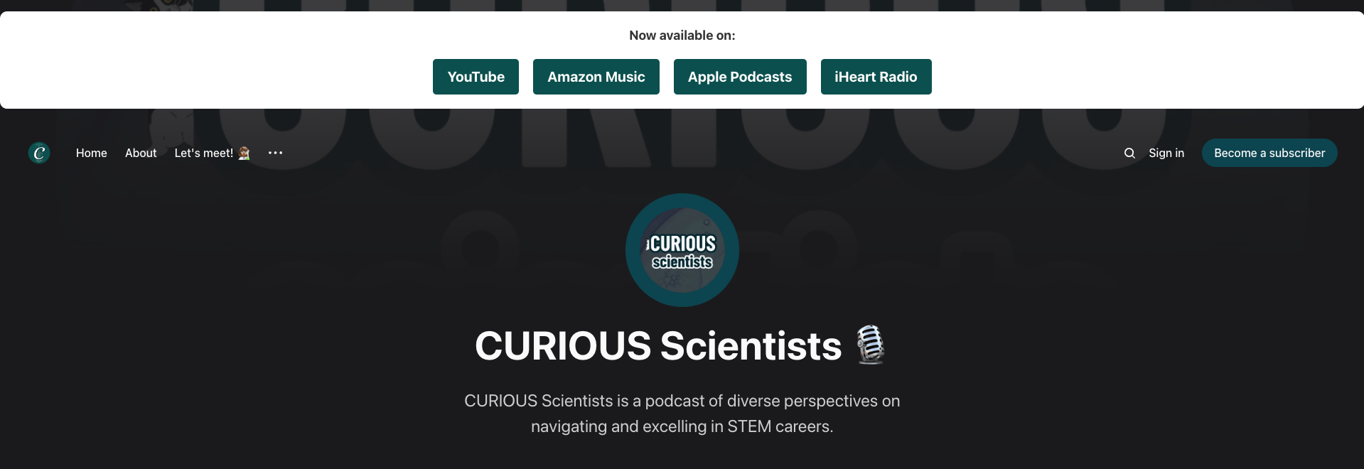 Click the image to navigate to our podcast's webpage, where we list its available platforms.